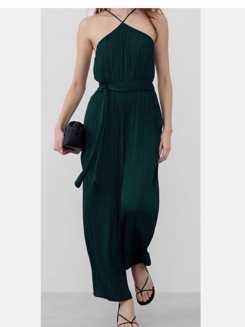 NWT Banana Republic‎ Factory Teal Petite V-Neck Pleated Satiny Romper, MP